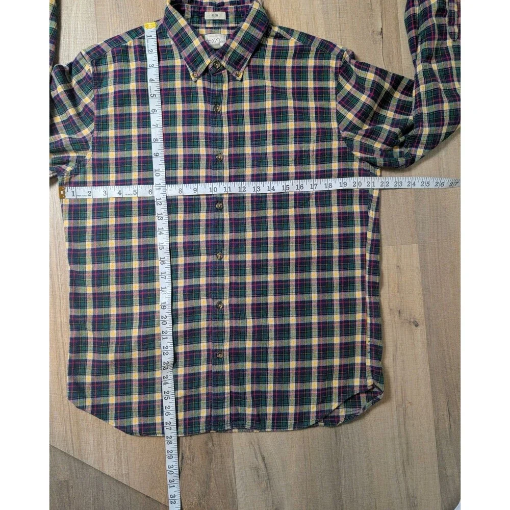 J. Crew Flannel Shirt Size L Plaid Brushed Twill Slim Fit Preppy Classic